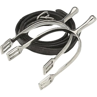 Dressuursporen met lange hals en riemen voor paarden Weatherbeeta Korsteel