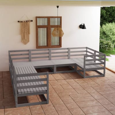vidaXL - 8-delige - Loungeset - massief - grenenhout