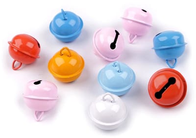 10 bellen gekleurd large - 22mm - pastel tinten belletjes - rinkelende bellen - aannaaibaar - 10x belletje - roze lila wit rood blauw groen geel