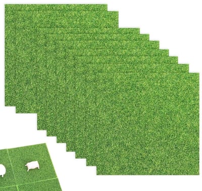 Dailygoods - 10 stuks kunstgras voor doe-het-zelfprojecten, miniatuurtuinen en binnendecoraties, 15 x 15 cm.