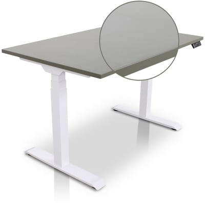 Lineaflex MRC PRO Zit-Sta Bureau – Elektrisch Verstelbaar – 120x80 cm – Blad Forest Green – Wit Frame – ARBO Norm NEN-EN 527 – Met memorybediening – 150 KG Draagvermogen – 130 cm Hoog