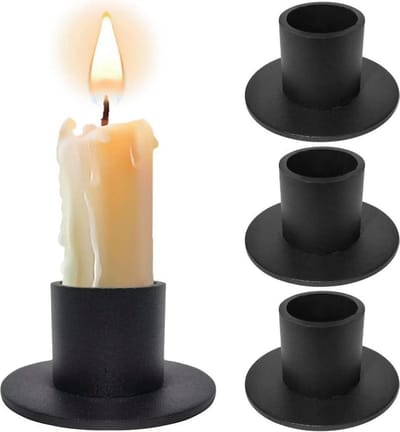 4 Pieces Retro Candle Holders-Round Candle Holders for Dining Table Party Wedding Valentine's Day