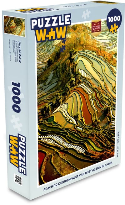 Puzzel Prachtig kleurenpalet van rijstvelden in China - Legpuzzel - Puzzel 1000 stukjes volwassenen