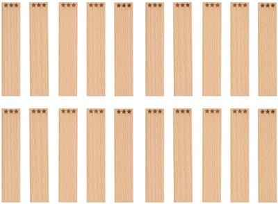 TopWosk - Houten Wicks - Sterren Gravure - 100x20x1 mm - 20 stuks