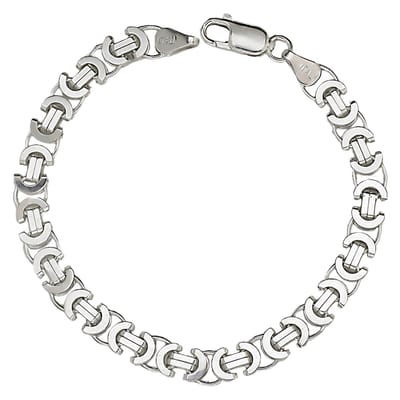 Juwelier Zwartevalk zilveren platte koningsschakel armband - ET 80/22,5cm-