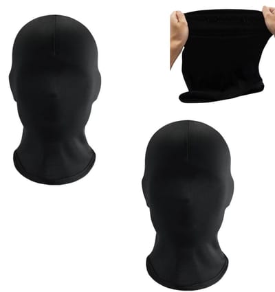 2 Stuks - zwarte - volledige gezichtsmaskers gezichtsloze huid maskers - Halloween cosplay spandex kapmasker-Halloween hoofddeksel