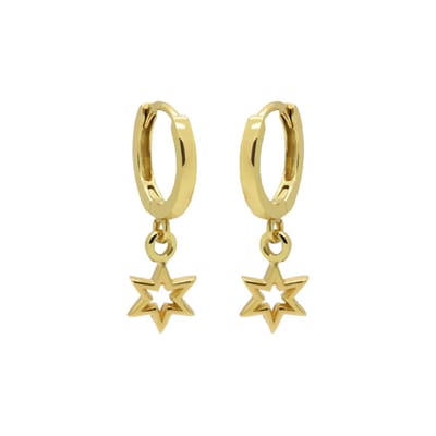 Karma hinged hoops symbool symbols 6 point open star Goud A56GP