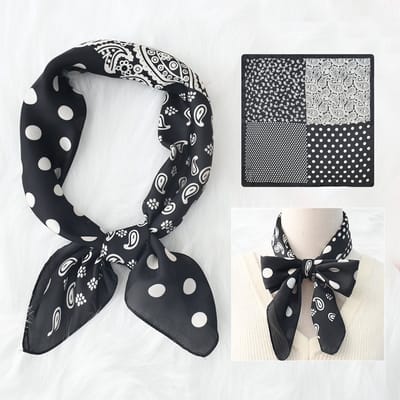Dames Sjaal - Sjaals - Stola - Vierkante doek - Elegant Stijlvol Dames haar sjaal - Satijn zijde - Hals sjaaltje - Sjaaltje Satijn - Neksjaaltje - Omslagdoek Modesjaals - Neksjaal - Dames Halsdoek -Dame -26，70*70CM