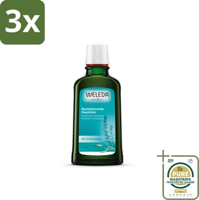 3 x WELEDA - Haarlotion - Rozemarijn - 100 ml - Grootverpakking - Haargroei Stimuleren - Haaruitval Verminderen - Rozemarijn Haarlotion - Natuurlijke Haargroei - Haarwortels Versterken