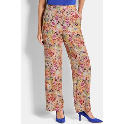 Wijde broek VERA van viscose - meerkleurig / gedess. - Gr. 19 van Goldner Fashion