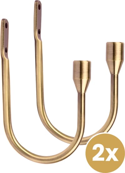 Gordijn Haak - Gordijn Embrasse - Gordijnhouder - Haak voor Muur - Beugel voor Gordijnen - Haak voor Gordijnen - Gordijn Hanger - Kegel Brons - 2 Stuks