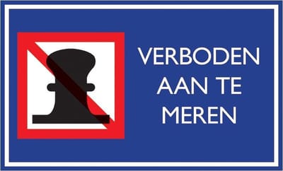 Pickup Nautic verboden aan te meren - Bord 33x20cm