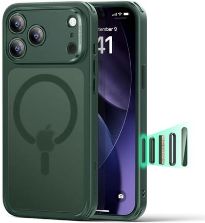 ESR Hoesje Geschikt voor iPhone 17 Pro - Classic Hybrid HaloLock - Compatibel met MagSafe / Qi2 - Back Cover met Magneet - Camera Control - Groen