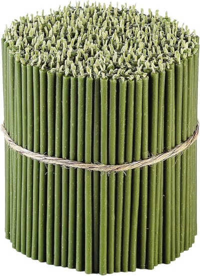 Bijenwaskaarsen voor Rituelen en Decoratie - Handgemaakte, Natuurlijke Kaarsen, Drupvrije en Duurzame Producten, Hoogte 16 cm, Diameter 5 mm (Pak van 100)
