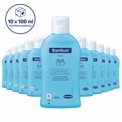 HARTMANN Sterillium med Handdesinfectiemiddel - 10 x 100 ml - Volledig Virucidaal - Zonder Kleur- en Geurstoffen