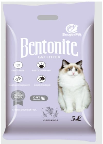 Besger Pet Kattenbakvulling Bentoniet Lavendel 3 x 10 liter - Super Absorberend & Stofarm