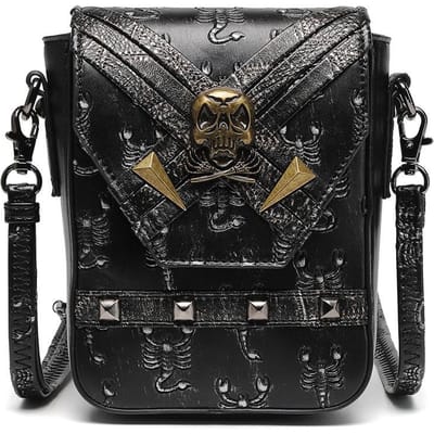 Crossbodytas met één schouderband met een retro Europese en Amerikaanse punk industriële stijl voor dames gray
