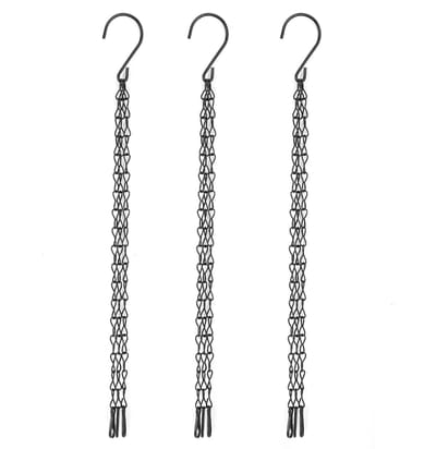 Ophangketting met Haken - IJzer Materiaal - 3 Stuks - Vervangset Voor Bloempotten en Tuinmanden