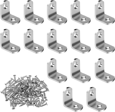 15 Pack Hoekbeugels 20mmx20mmx2mm RVS L-vormige Beugels met 30 Schroeven voor Stevige Verbindingen