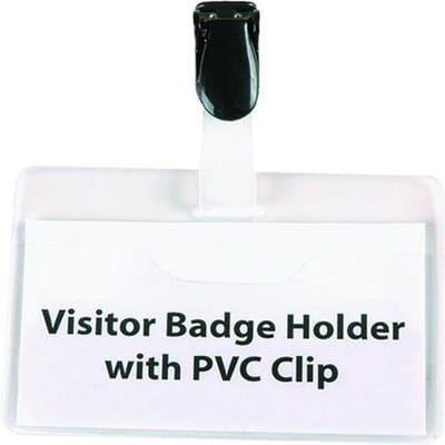 Naambadge bezoekers met Clip 60x90 mm Visitekaart