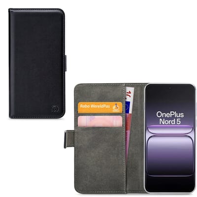 Mobilize Telefoonhoesje geschikt voor OnePlus Nord 5 Hoesje | Mobilize Classic Gelly Bookcase Portemonnee | Pasjeshouder voor 2 Pasjes | Telefoonhoesje voor Pinpas / OV Kaart / Rijbewijs - Zwart