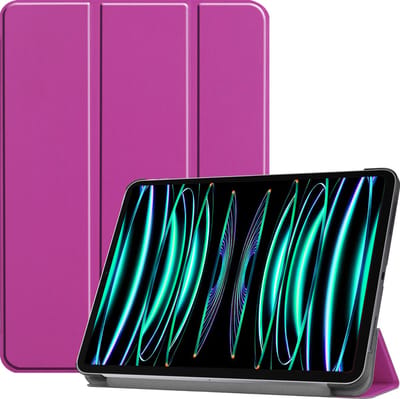 Hoesje Geschikt voor Apple iPad Pro (2022) - 11 inch - 4e generatie - Dun & Stevig - Trifold Bookcase - Hard Cover - Hardcover Book Case - Tablet Hoes - Paars