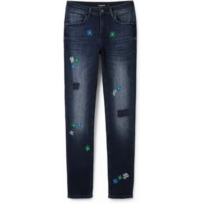 Geborduurde skinny jeans voor dames Desigual Push-up