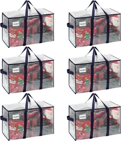 Verhuiszakken - Opbergzakken - Verhuizen en Opslag - Versterkte Handgrepen - 6 Stuks - Transparant