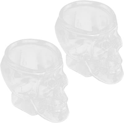 Set van 2 schedel shotglazen - Grappige cocktailmokken voor bier en water, perfect voor feesten en bars