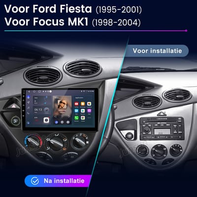 JUNSUN Autoradio Geschikt voor Ford Focus MK1 1998-2003 - 2+64GB GPS Navi Andriod 15 Carplay & Andriod Auto WIFI BT RDS FM DSP DAB+