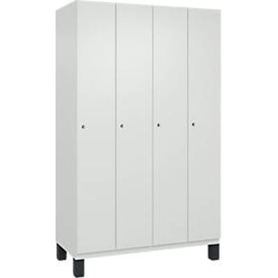 C+P locker Cambio, 4 vakken, op poten, B 1200 x D 525 x H 1980 mm, verkeerswit