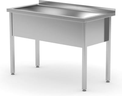 HENDI Enkele spoeltafel – gelast – verstelbare poten – roestvast staal – 1000x700x x(H)850 mm