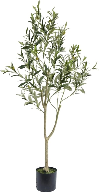 Easyplants | Kunst Olijfboom 120 cm | Zijde | Olea | Olijfgroen