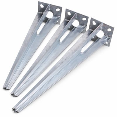 3x grondinrijhuls voor Ø 40 mm grondinrijhuls 50 cm lengte afrasteringspaal verzinkt bevestiging 100x100 mm