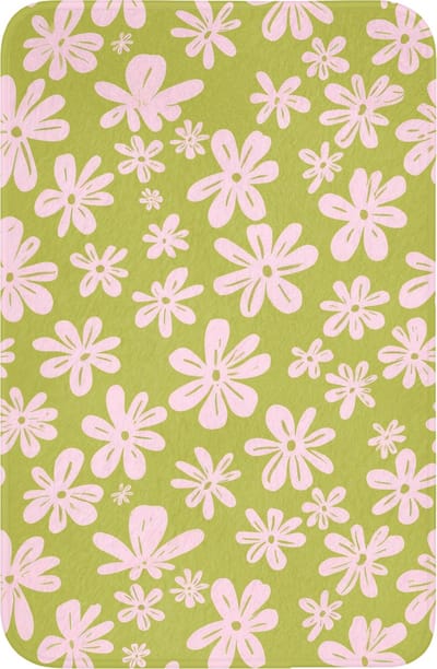 WC mat 40x60 cm - Antislip - Bloemen - Roze - Getekend - Patroon - Toiletmat - Vloermat - Douchemat - Toilet tapijt - Toiletmatten