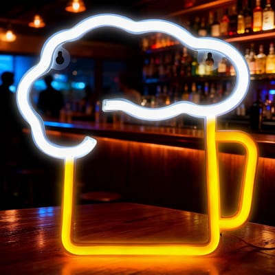 Neon LED Lichtgevend Bord - Bier Thema - Sfeervolle Verlichting voor Bar, Pub of Feest