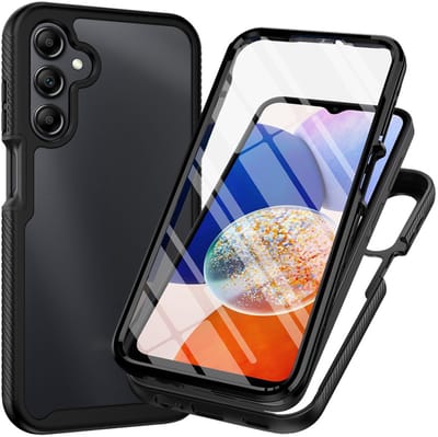 Just in Case hoesje geschikt voor Samsung Galaxy A16 Hoesje - 360° Full Protection Case met ingebouwde Screenprotector - Zwart
