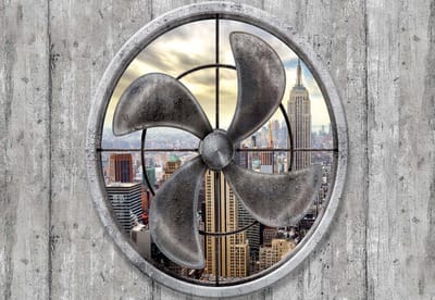 Fotobehang City Fan New York Empire State Skyline | XL - 208cm x 146cm | 130g/m2 Vlies