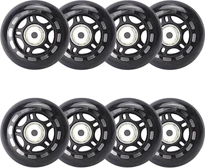 Wielen 76 mm 82A voor Inline Skates Vervangende Skatewielen met Lagers Zwart PU 8 stuks ABEC-7