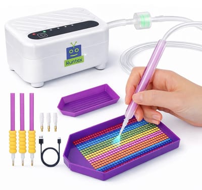 Huntex - Elektrische Diamond Painting Pen - Zonder Wax - Vacuümtechniek met 3 Zuigstanden - Geschikt voor Ronde en Vierkante Steentjes