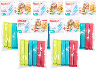 Plasticforte 30x afsluitclips / vershoudclips - 8 cm - keuken/voedsel zakjes afsluiten - Vershoudklemmen - vershoudknijpers