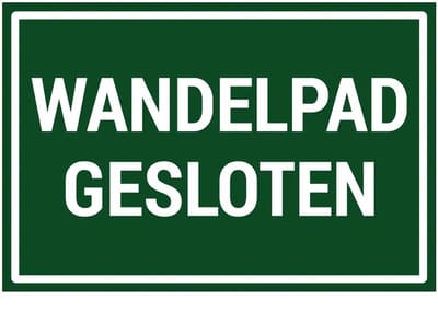 Wandelpad gesloten bord | gecoat dibond materiaal | 45 x 30 cm