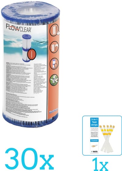 Bestway - Flowclear - Filtercartridge Type I - Volumebundel - Filter - 30-delig