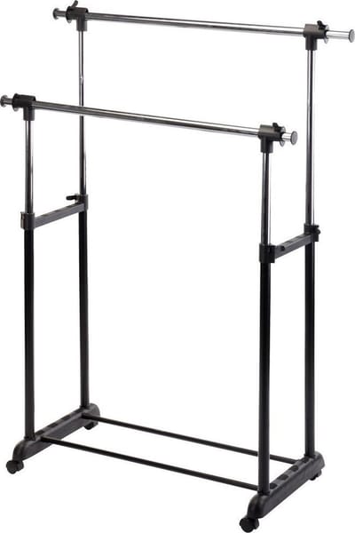 Verrijdbaar dubbel kledingrek 86x42x94/168cm