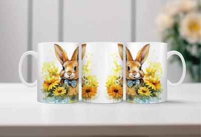 Auqarel koffiemok Konijn 4