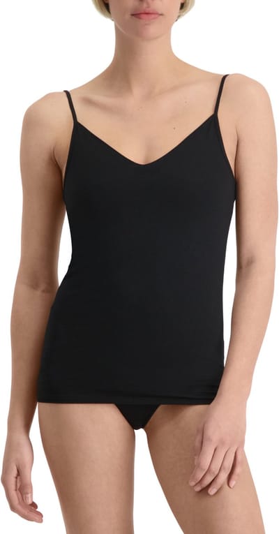 Noshirt Spaghetti Top - Lite Cotton - Diepe V-Hals - Katoen - Zwart - XS