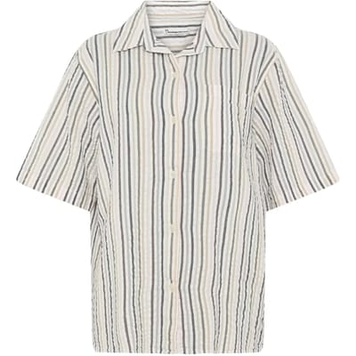 Dameshemd KnowledgeCotton Apparel Loose Seersucker