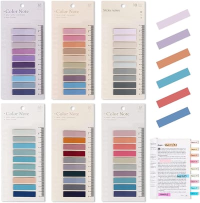 OUYLAF Sticky Notes - 1200 stuks - 60 kleuren bladwijzers - kleine Sticky Notes - Zelfklevend - Kleurrijke Post-it Notes - Index Tabs - voor boeken, notitieboekjes en mappen