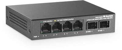 4-poorts 2.5G ethernet switch met 2x10G SFP+ slot - Fanless en compact
