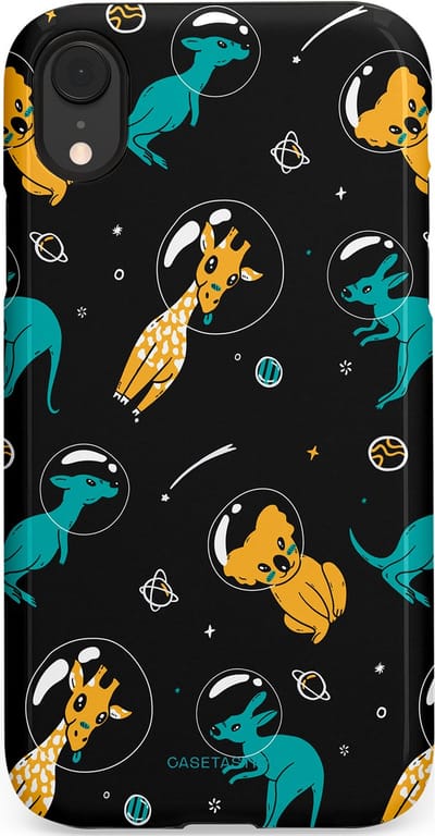 Casetastic Hoesje Geschikt voor Apple iPhone Xr - Stijlvolle Beschermende Duo-layer Case - Donkere Ruimte Safari